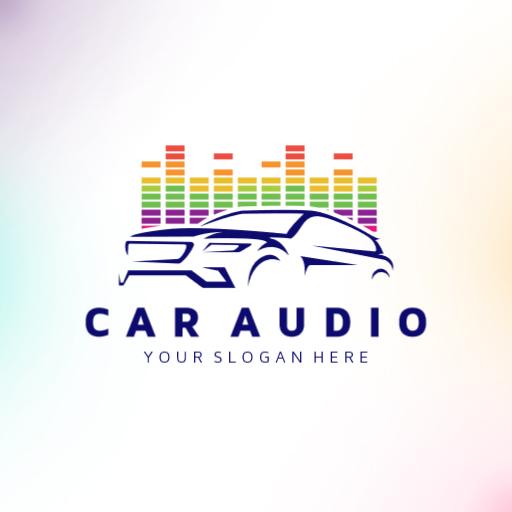 Colorful Equalizer Waves Enhancing Car Audio Experience Logo Template