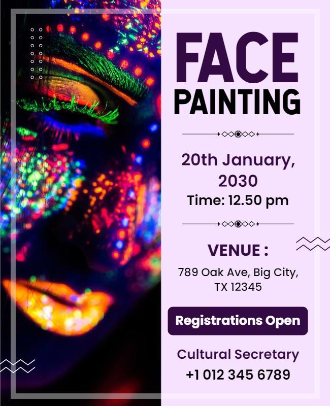 Colorful Face Painting Event Flyer Template