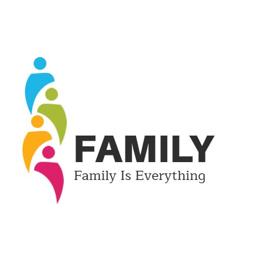 Colorful Family Figures Representing Togetherness Logo Template