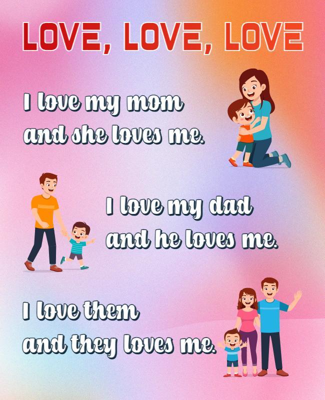 Colorful Family Love and Affection Celebration Poster Template