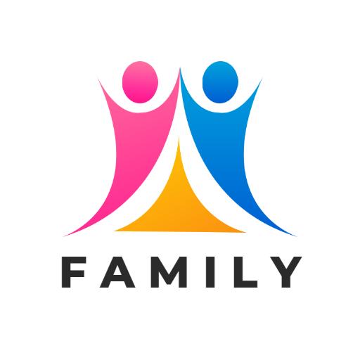 Colorful Family Unity Symbol Embracing Togetherness Logo Template