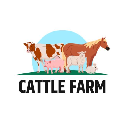 Colorful Farm Animals Showcase Representing Cattle Farm Logo Template