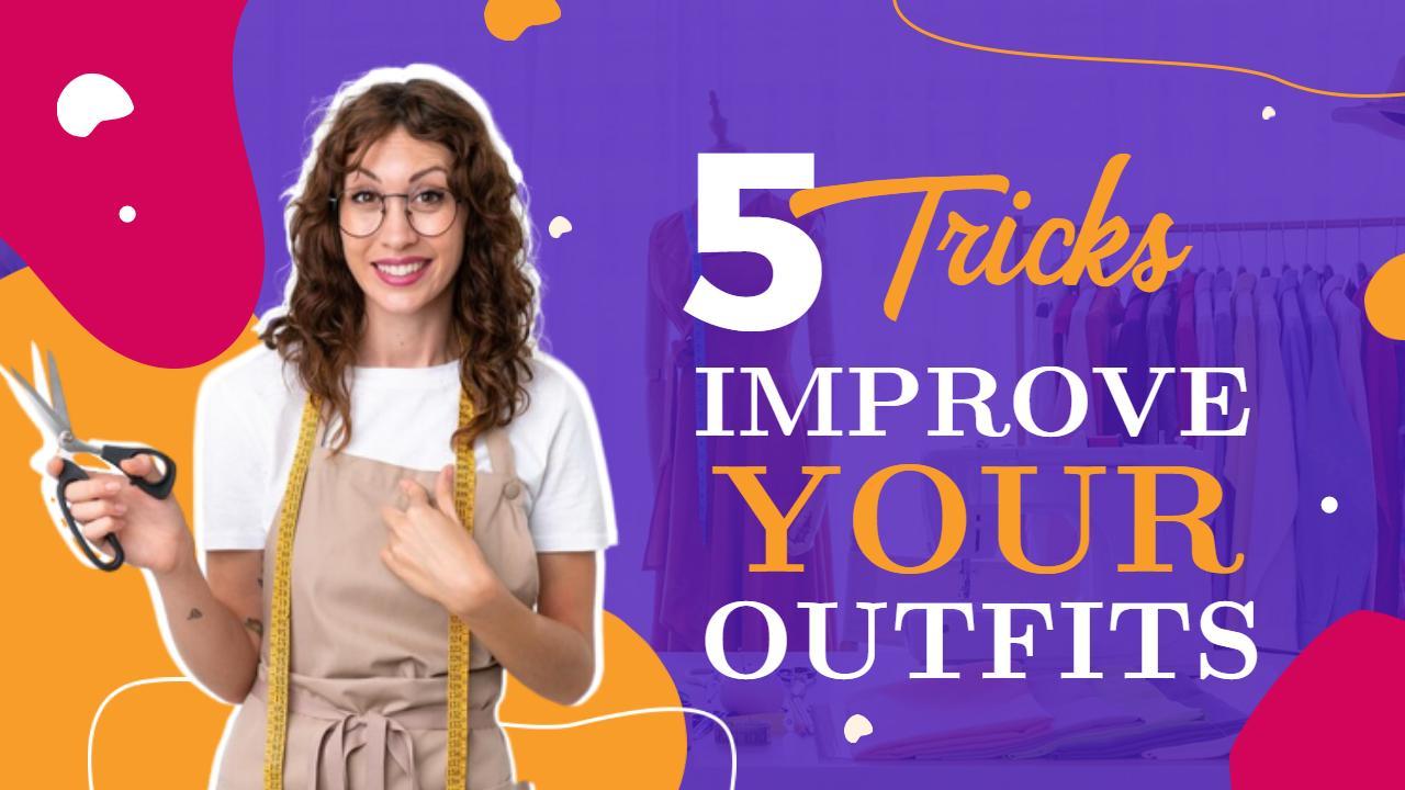 Colorful Fashion Tips Tricks Improve Your Outfits YouTube Thumbnail Template