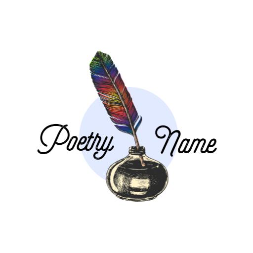 Colorful Feather Quill Pen for Inspiring Poetry Logo Template