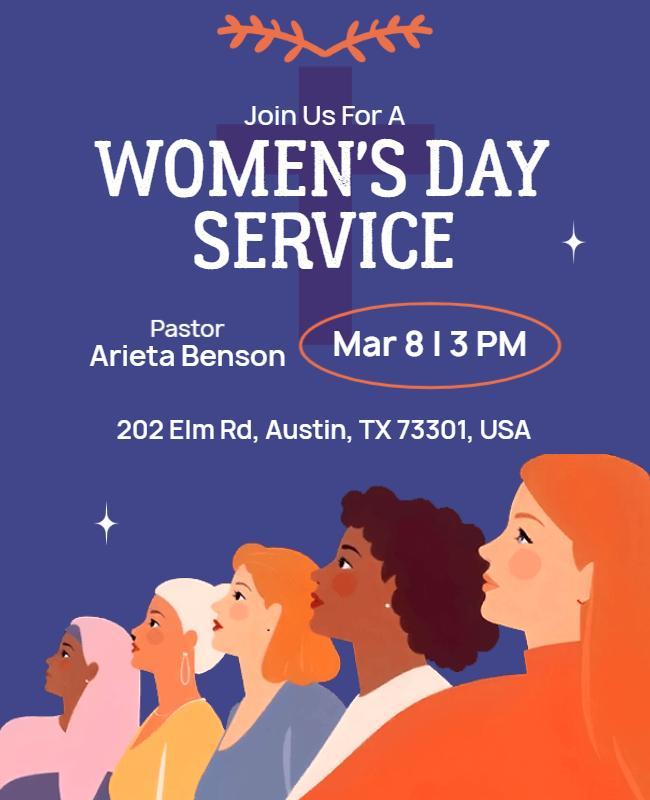 Colorful Feminine Diversity Celebration Women's Day Service Poster Template