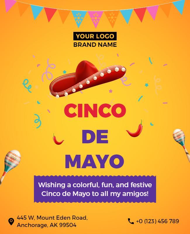 Colorful Festive Cinco de Mayo Celebration Poster Template