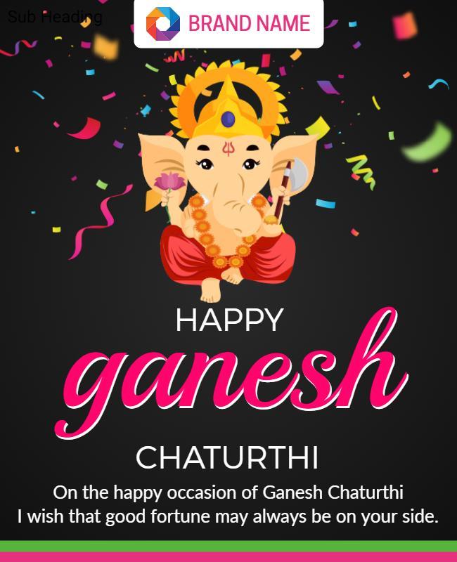 Colorful Festive Ganesh Chaturthi Celebration Poster Template