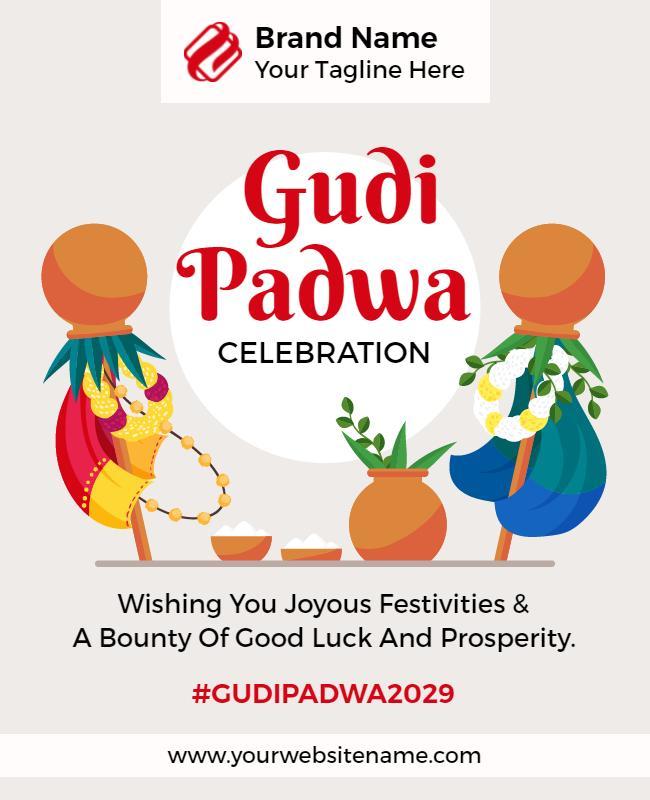 Colorful Festive Gudi Padwa Celebration Flyer Template