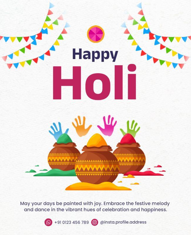 Colorful Festive Holi Celebration Poster Template