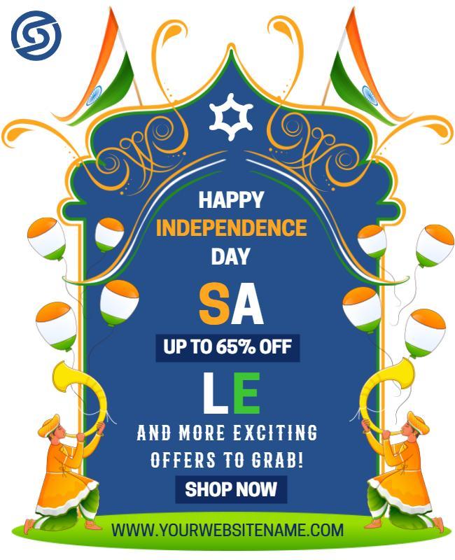 Colorful Festive India Independence Day Sale Flyer Template