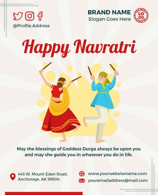 Colorful Festive Navratri Celebration Dance Poster Template