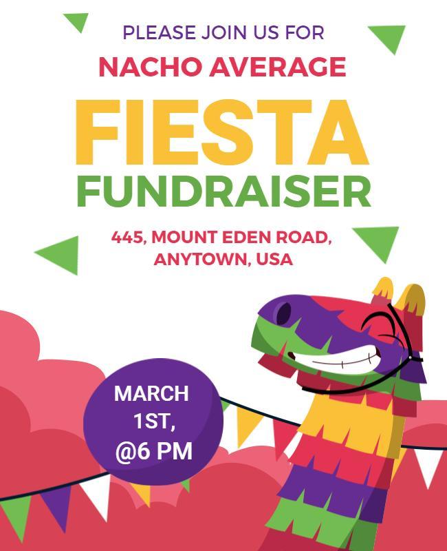 Colorful Fiesta Fundraiser Event Flyer Template