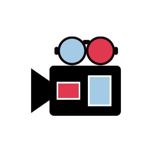 Colorful Film Camera with Stylish Glasses Represents Entertainment Logo Template