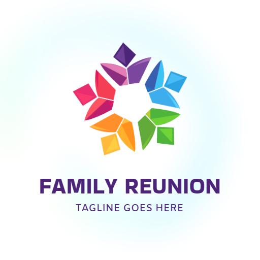 Colorful Floral Design Celebrating Family Reunion Joy Logo Template