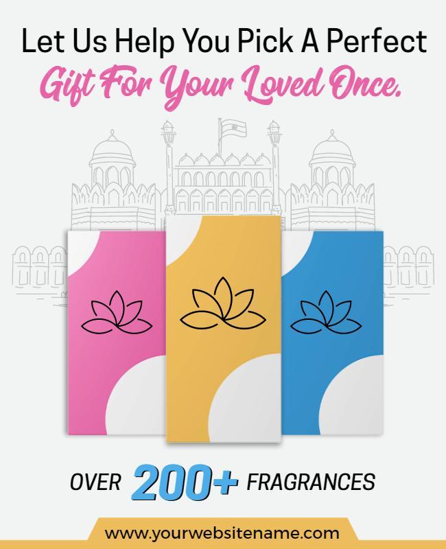 Colorful Floral Gift for Loved Ones Fragrance Poster Template