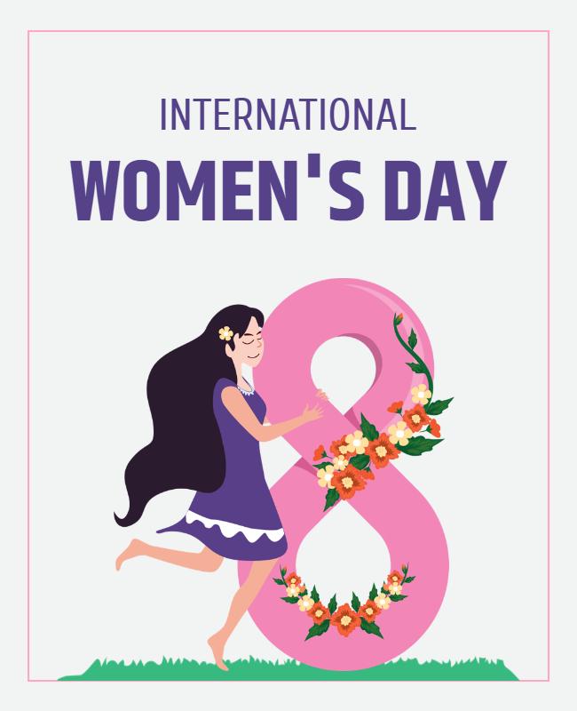 Colorful Floral International Women's Day Celebration Poster Template