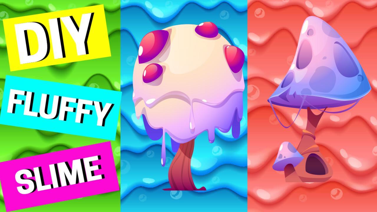 Colorful Fluffy Slime DIY Crafting YouTube Thumbnail Template