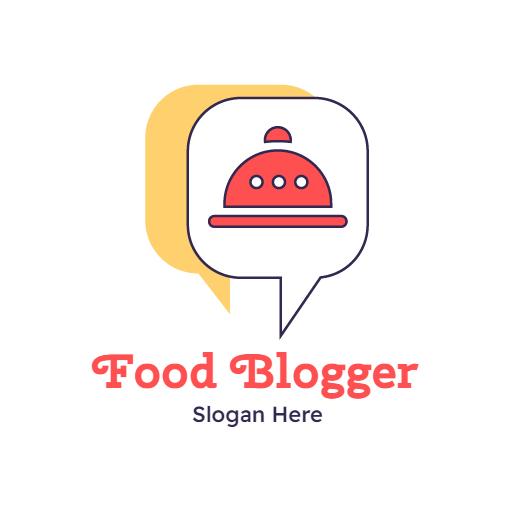 Colorful Food Icon Featuring Culinary Delights for Food Blogger Logo Template