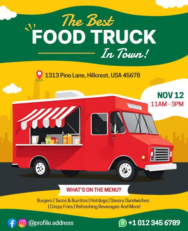 Colorful Food Truck Festival Announcement Poster Template