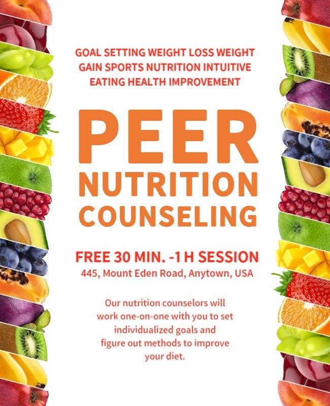 Colorful Fruit Border Nutrition Counseling Session Poster Template