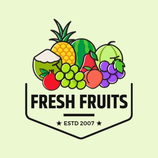 Colorful Fruit Medley Showcasing Fresh Produce Logo Template