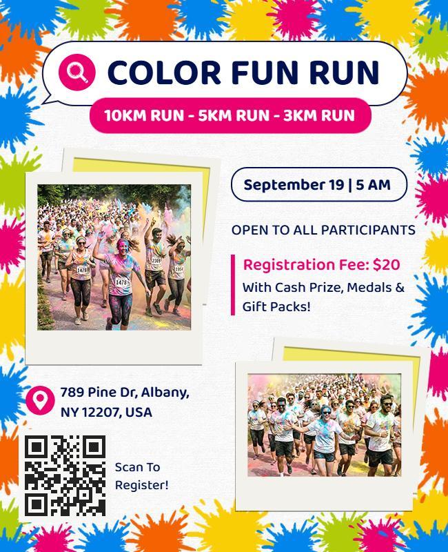Colorful Fun Run Event Poster Template