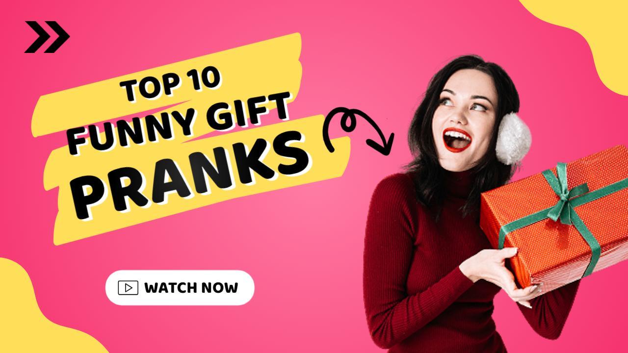 Colorful Funny Gift Pranks Compilation YouTube Thumbnail Template