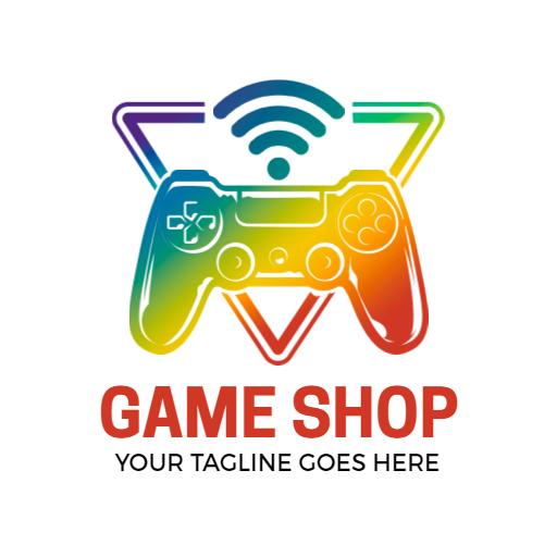 Colorful Game Controller Design Highlighting Wireless Features Logo Template
