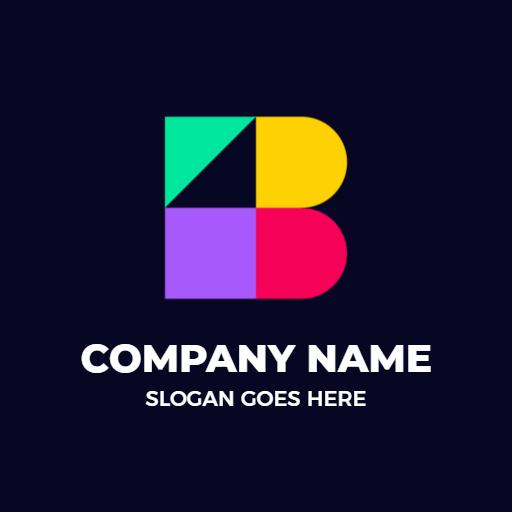 Colorful Geometric B Letter Design Representing Branding Logo Template