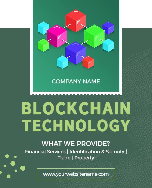 Colorful Geometric Blockchain Technology Services Poster Template