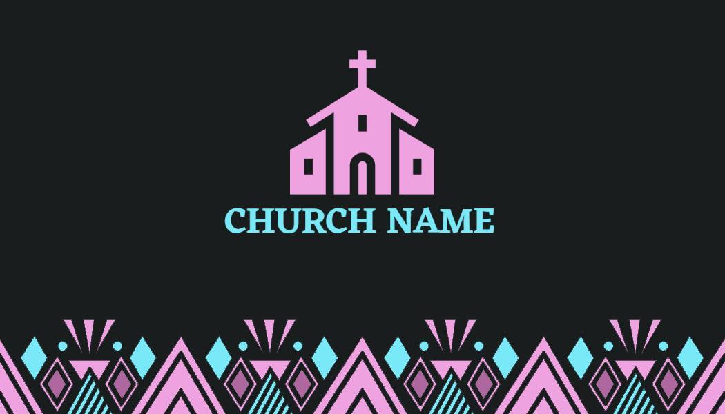 Colorful Geometric Church Community Gathering Business Card Template
