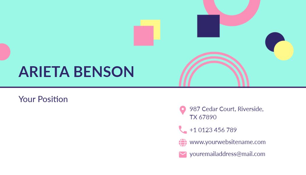 Colorful Geometric Design Company Business Card Template