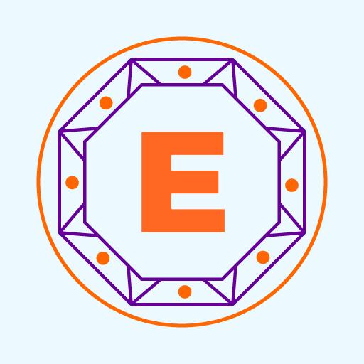 Colorful Geometric Design Featuring Letter E in Alphabet Logo Template