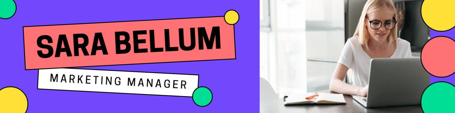 Colorful Geometric Design Featuring Marketing Manager LinkedIn Banner Template