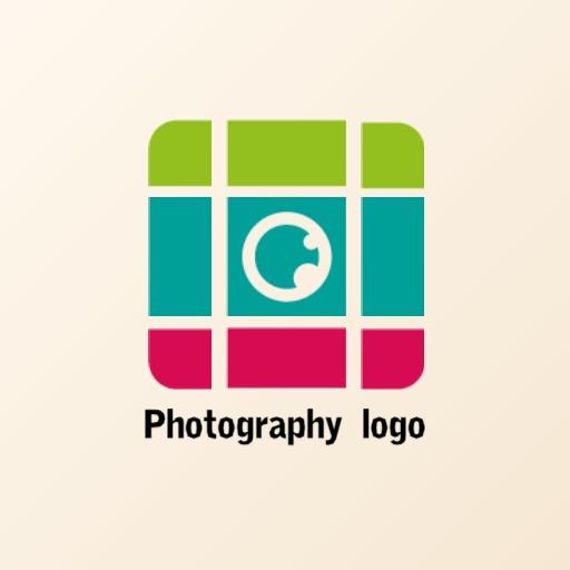 Colorful Geometric Design Reflecting Creative Photography Logo Template