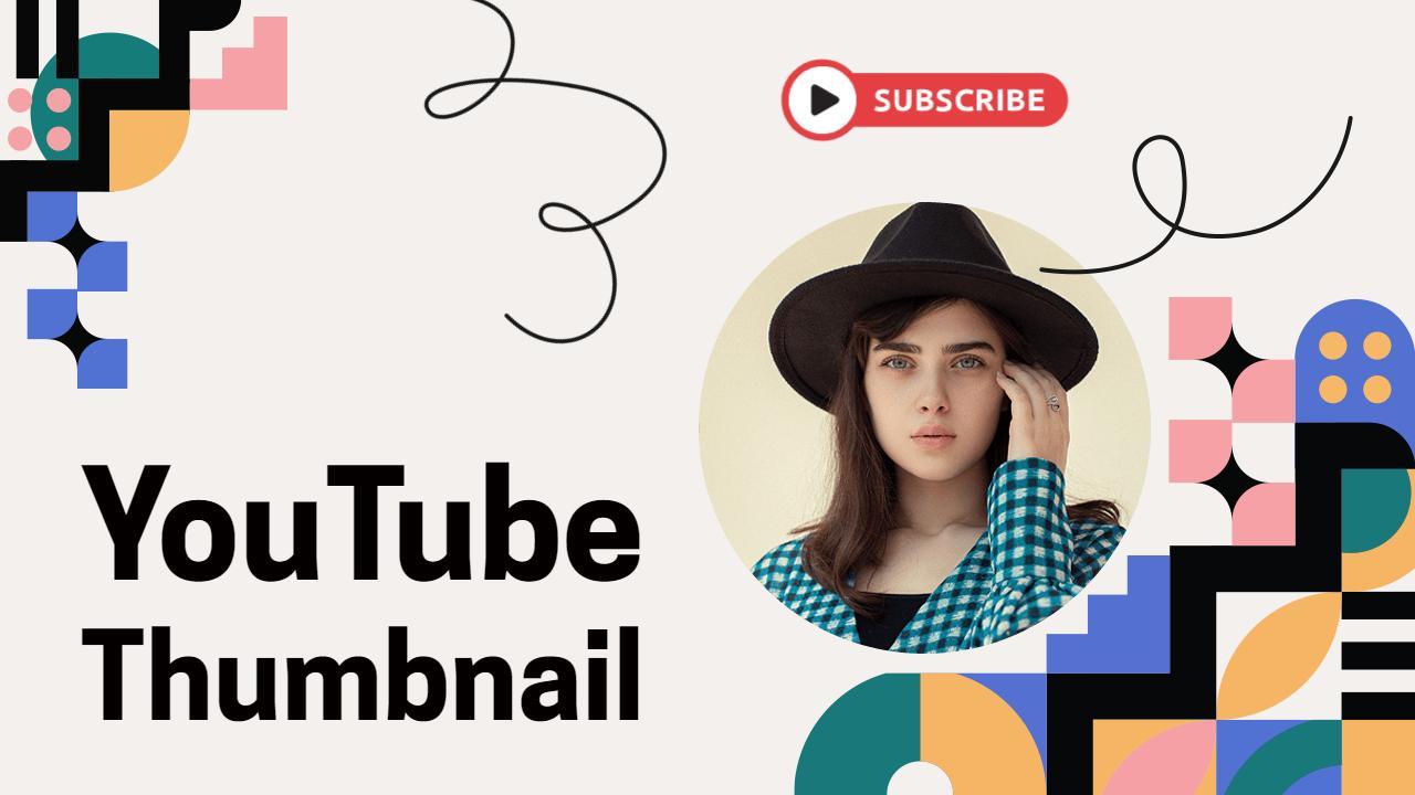 Colorful Geometric Pattern Abstract YouTube Thumbnail Template