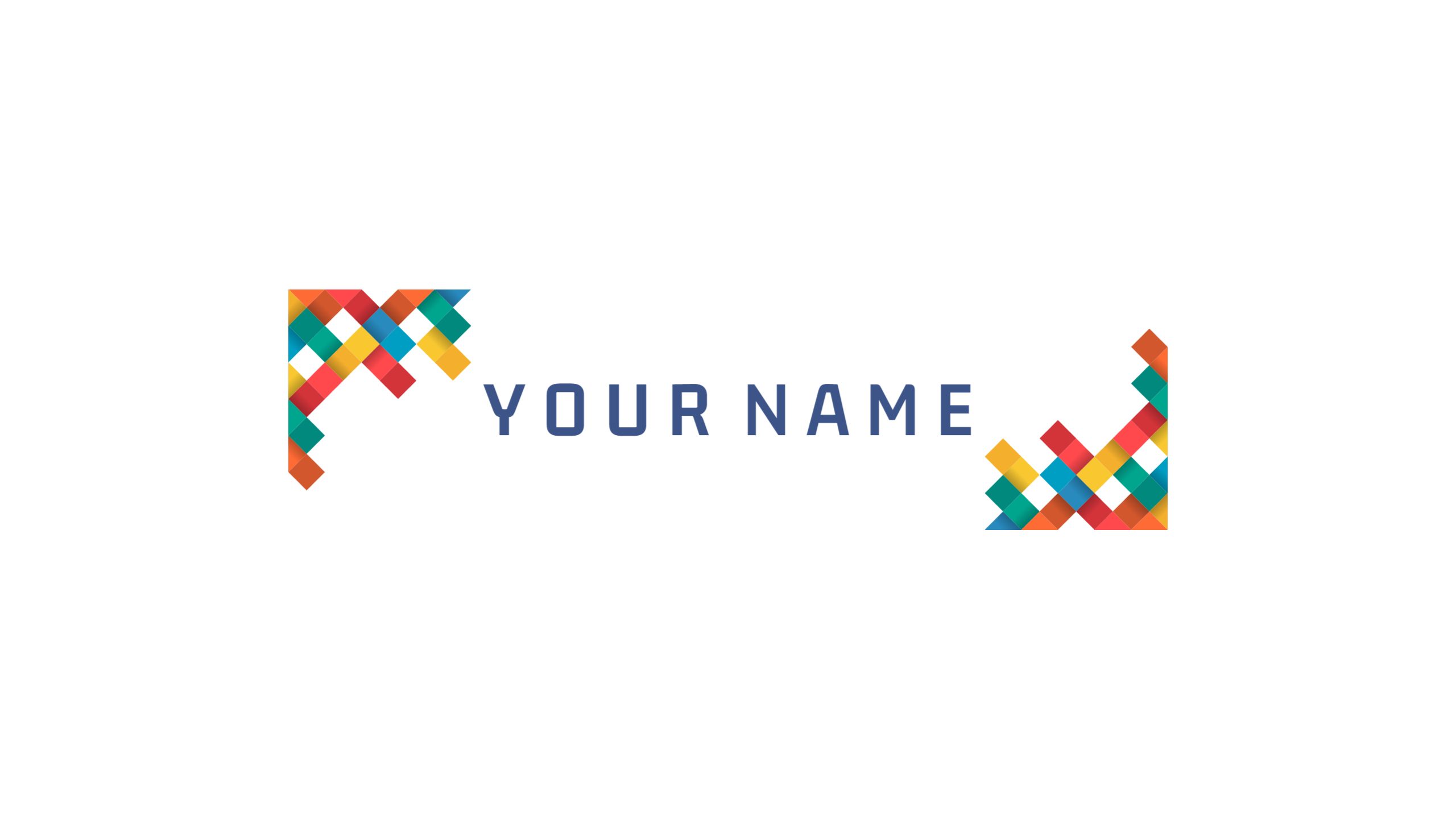 Colorful Geometric Pattern with Your Name YouTube Banner Template