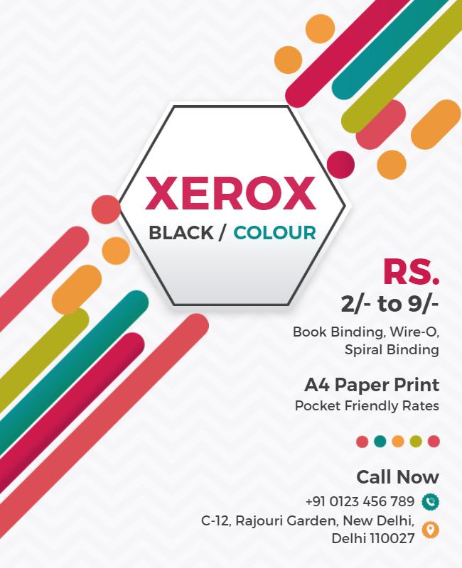 Colorful Geometric Print Services Advertisement Poster Template