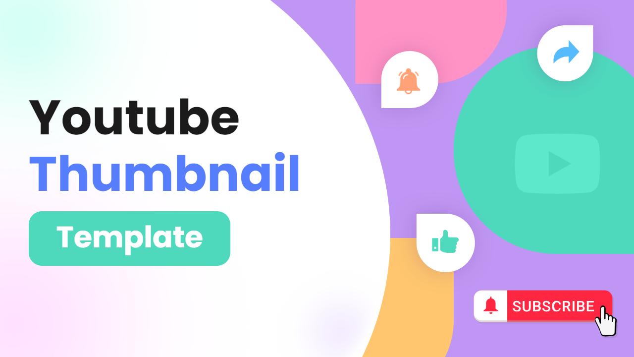 Colorful Geometric Shapes Abstract YouTube Thumbnail Template