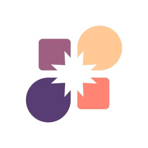 Colorful Geometric Shapes Creating Dynamic Abstract Design Logo Template