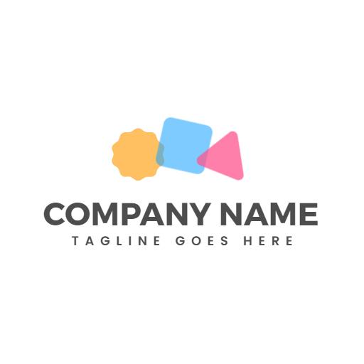 Colorful Geometric Shapes Representing Company Identity Logo Template
