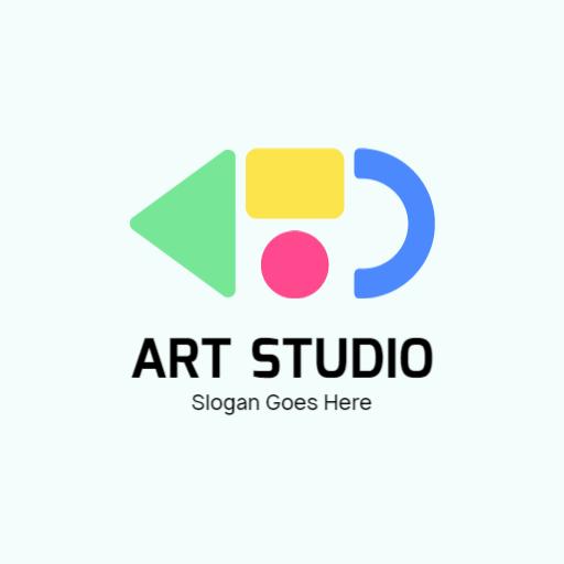 Colorful Geometric Shapes Representing Creative Art Logo Template
