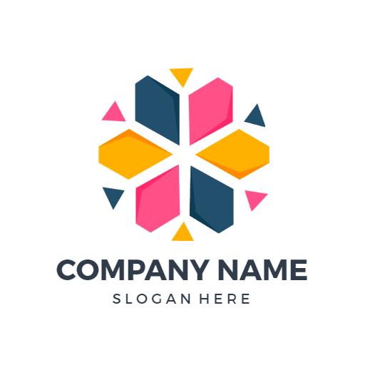 Colorful Geometric Shapes Representing Dynamic Company Logo Template