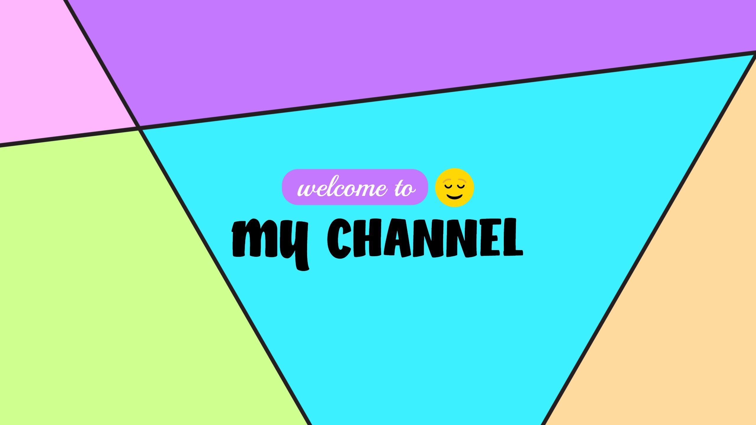 Colorful Geometric Shapes with Fun Welcome YouTube Banner Template