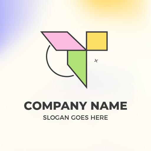 Colorful Geometric T Letter Design Representing Modern Branding Logo Template