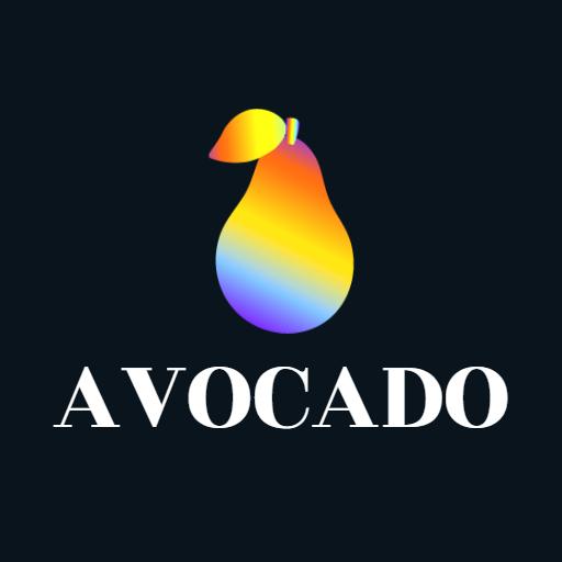 Colorful Gradient Avocado Shape Symbolizing Fresh Produce Logo Template