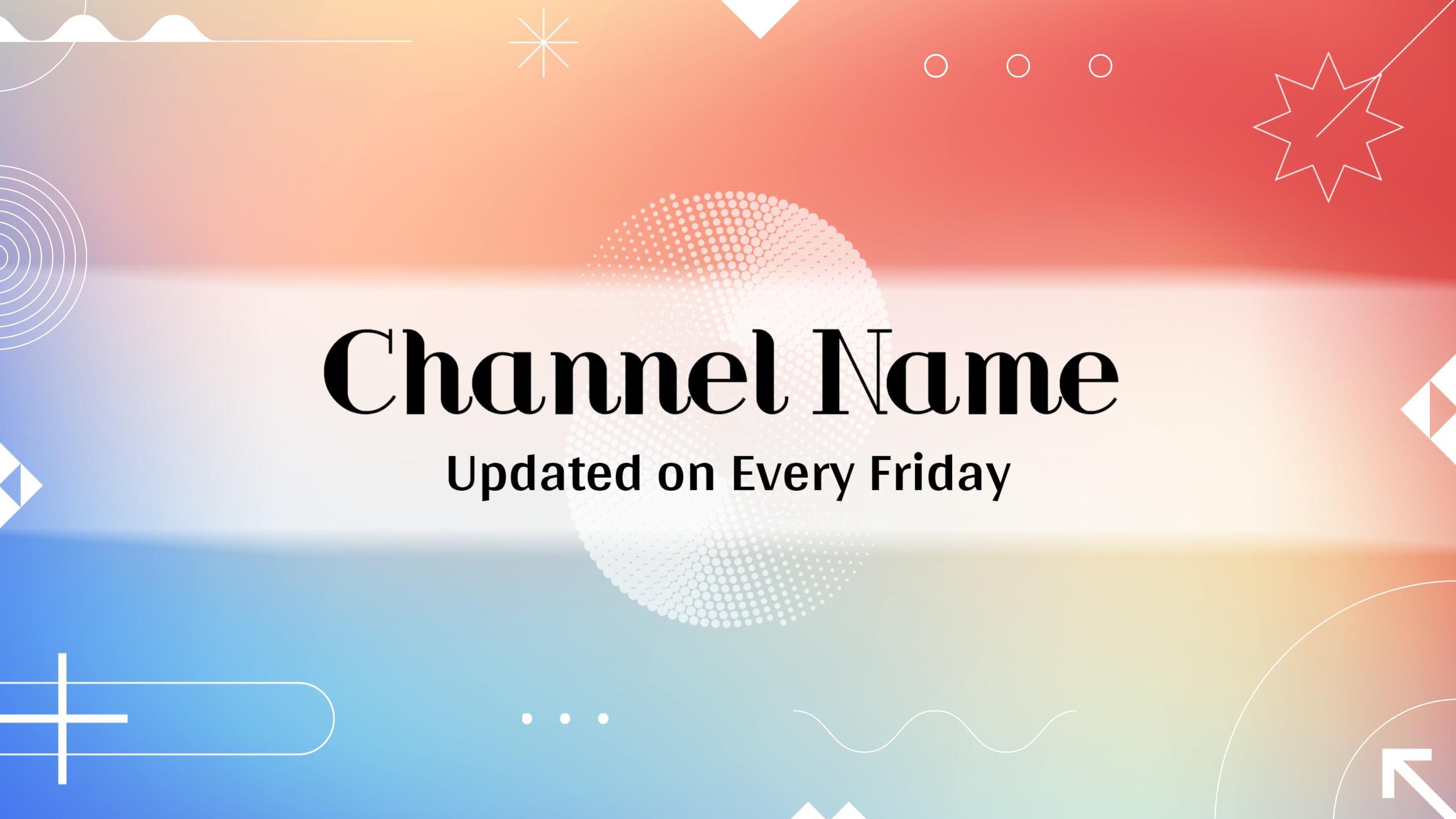 Colorful Gradient Background with Geometric Shapes YouTube Banner Template