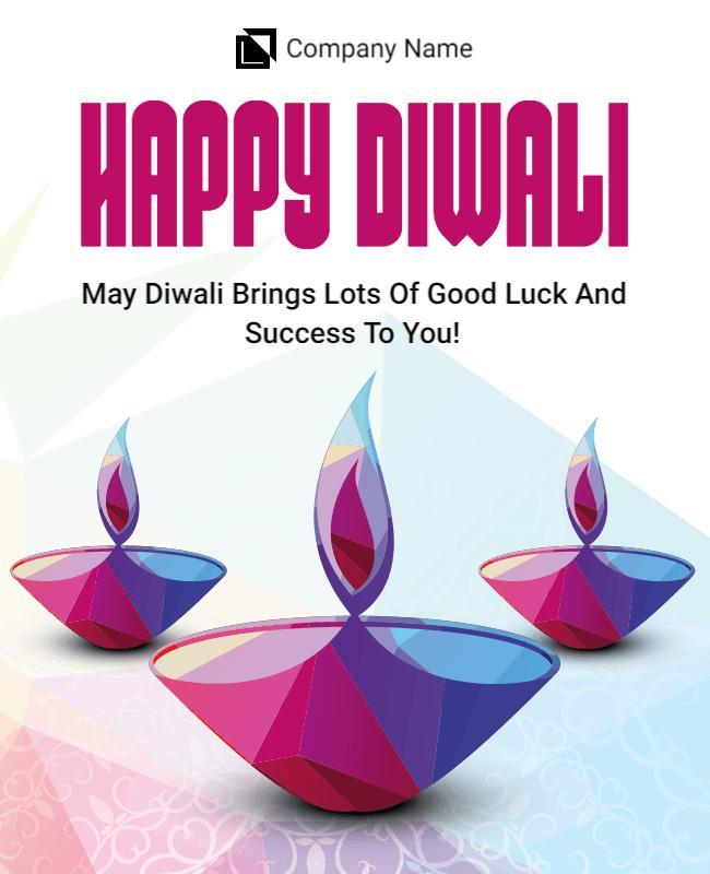 Colorful Gradient Diwali Festival Celebration Poster Template