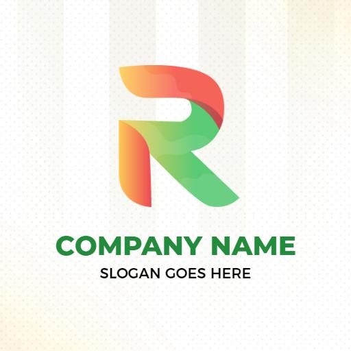 Colorful Gradient R Letter Design for Innovative Branding Logo Template