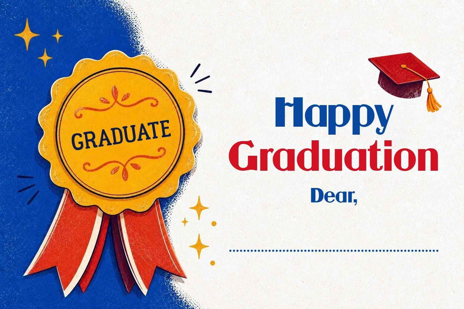 Colorful Graduation Congratulations Postcard Template